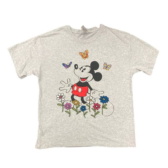 Disney Tops - Heather Grey/Mickey Mouse - Disney Women's Soft Short Sleeve Graphic Print T-Shi